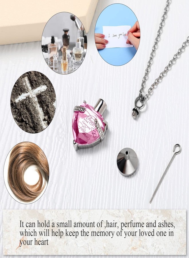 MTLEE 3 Pieces Cremation Urn Necklace for Ashes Vertical Bar Zircon, Heart Crystal Necklace Urn Stainless Steel Waterproof Memorial Pendant, stainless steel, screws and waterproof rubber gaskets - Image 4