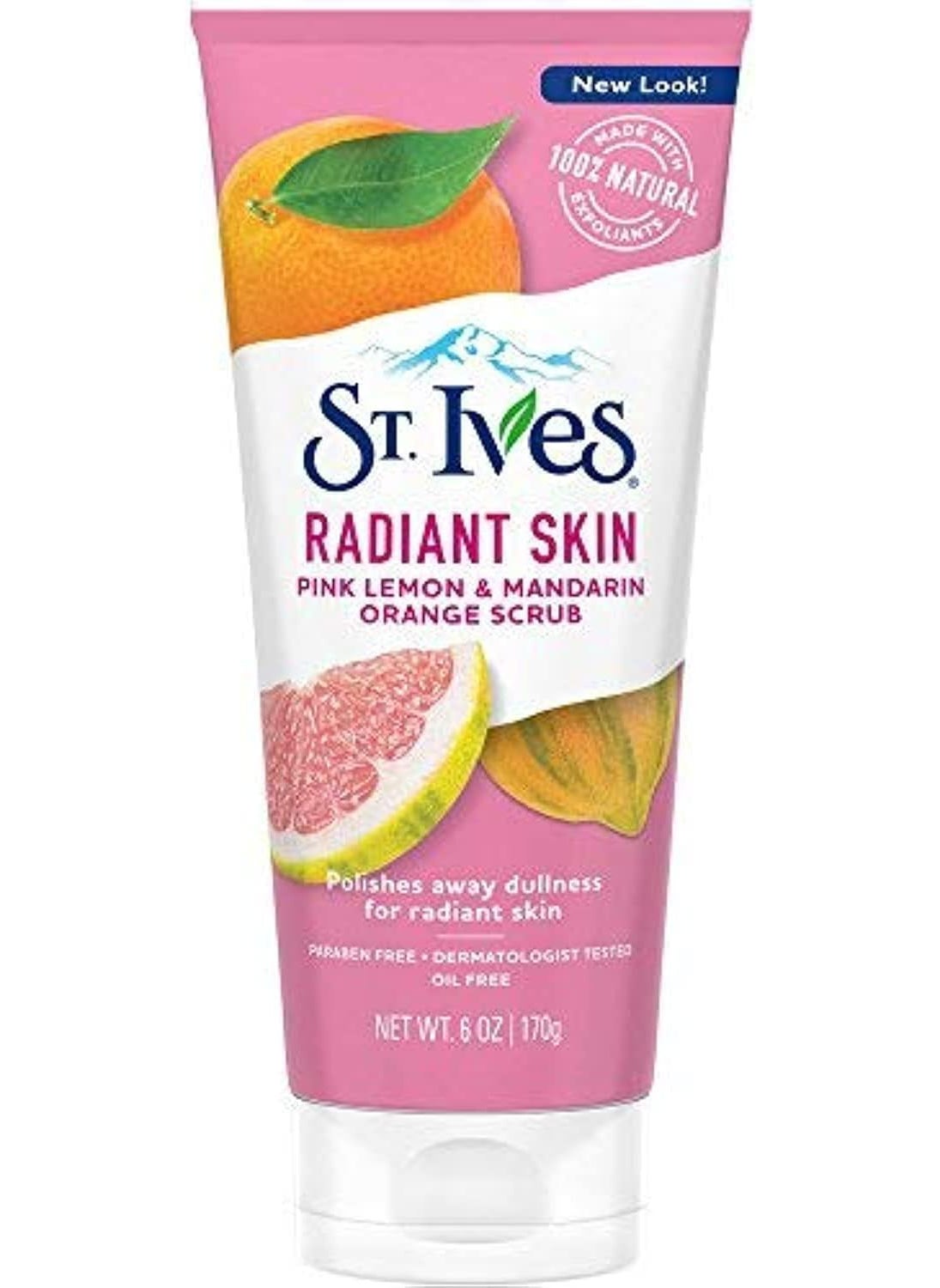 ST. Ives Radiant Skin Pink Lemon and Mandarin Orange Face Scrub 6 oz Pack of 2 