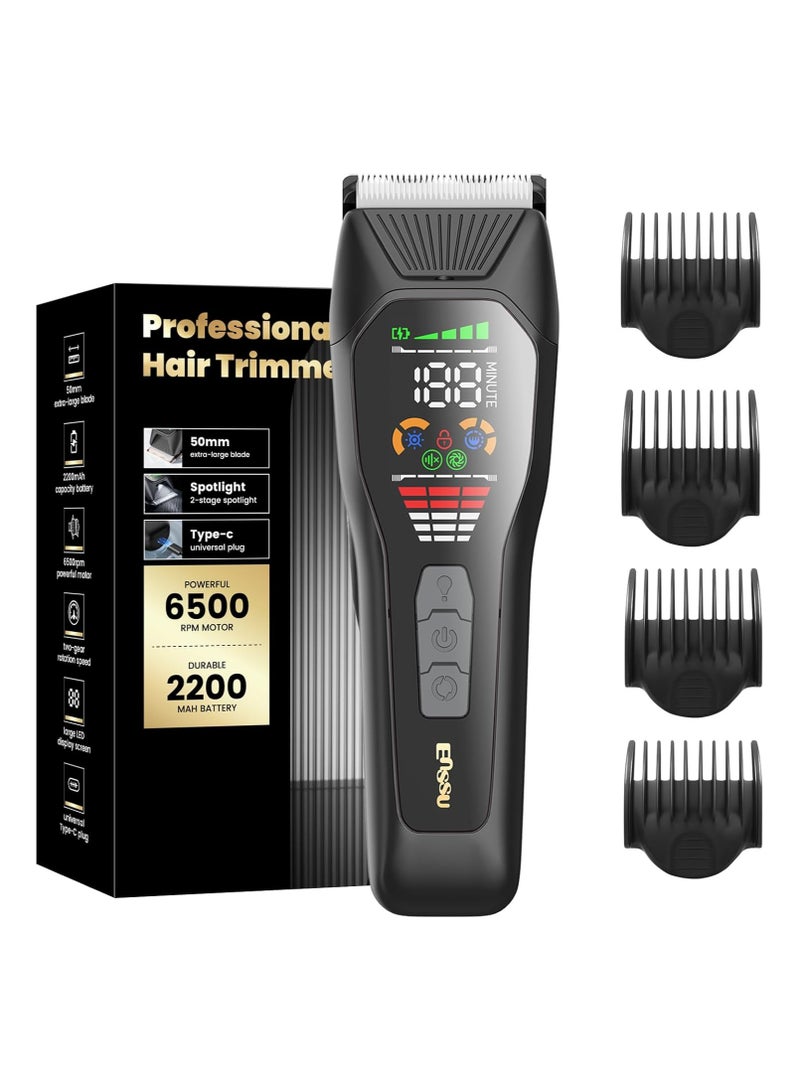 ENSSU Hair Clippers for Men Professional, Rechargeable Hair Trimmer Cordless Barber Clippers with 50mm , Large LED Display, 180-Minutes Runtime for Home Hair Cutting - Image 1