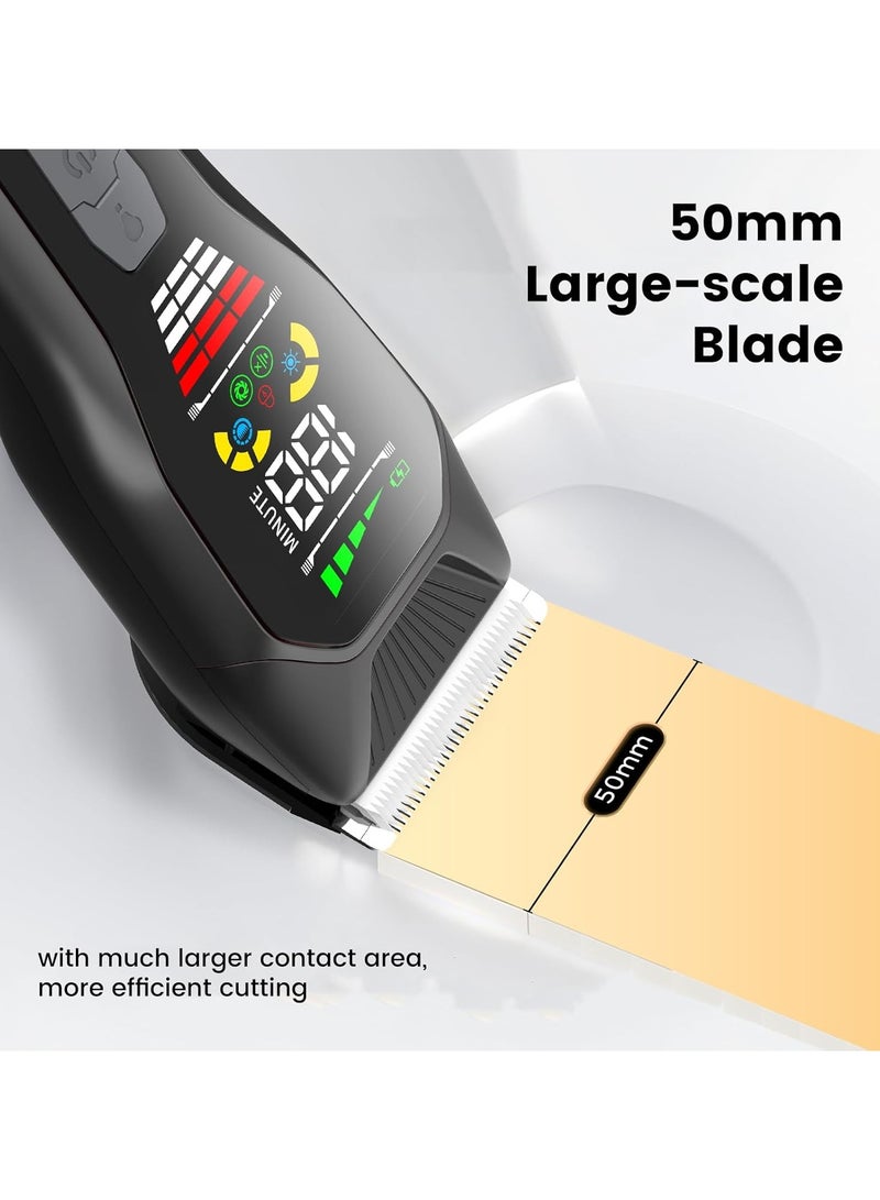 ENSSU Hair Clippers for Men Professional, Rechargeable Hair Trimmer Cordless Barber Clippers with 50mm , Large LED Display, 180-Minutes Runtime for Home Hair Cutting - Image 2