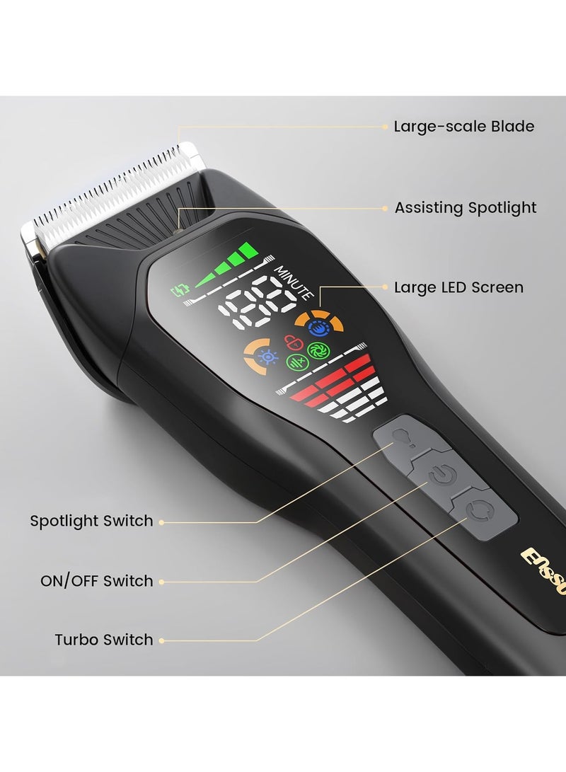 ENSSU Hair Clippers for Men Professional, Rechargeable Hair Trimmer Cordless Barber Clippers with 50mm , Large LED Display, 180-Minutes Runtime for Home Hair Cutting - Image 3