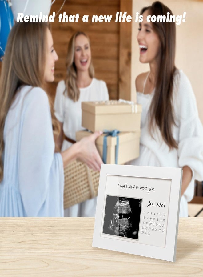 HAMUIERS Pregnancy Announcement | Ultrasound Sonogram Picture Frame for Expecting Moms | Baby Reveal Keepsake | Ideal Baby Shower | Standard 4"x3" Frame for New Parents, I Can't Wait to Meet You, White - Image 5