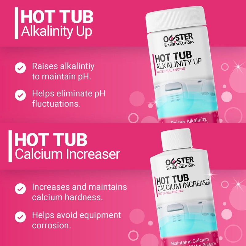 Bio Ouster Hot Tub Water Balancing Kit â€“ Spa pH Up, pH Down, Alkalinity Increaser, Calcium Hardness Increaser & Test Strips â€“ Spa Chemicals Starter Kit for Inflatable & Acrylic Hot Tubs â€“ Made in USA - Image 4