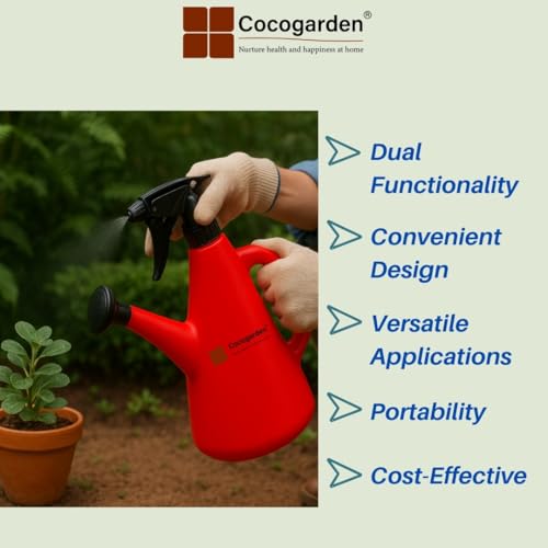 Cocogarden 2 in 1 Watering can (1.5 Litre, Green) - Dual Use Sprayer & Sprinkler Watering can for Indoor and Outdoor Plants - Image 3