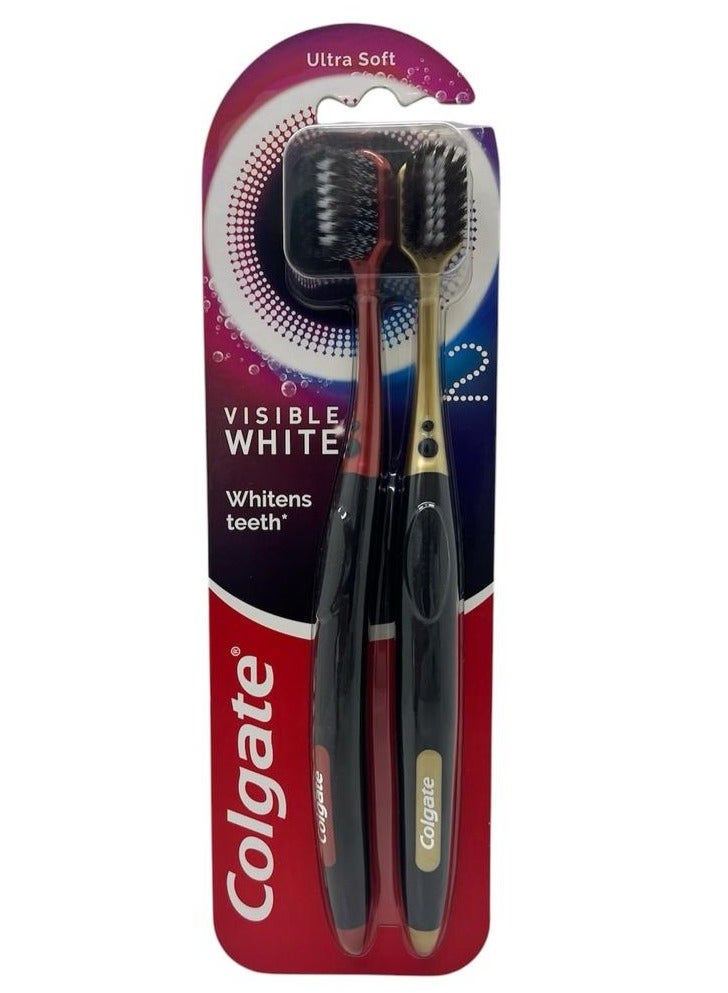 كولجيت فرشاة كولجيت فيزيبل وايت الترا سوفت 2 قطعة