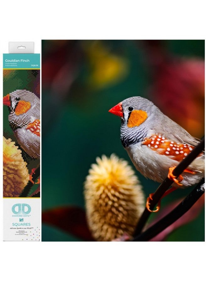 DIAMOND DOTZ Gouldian Finch Diamond Painting Kits for Adults - Diamond Art Kits a Relaxing Creative Craft Kit with Dotz Gems 12.2x16.1 - Image 1