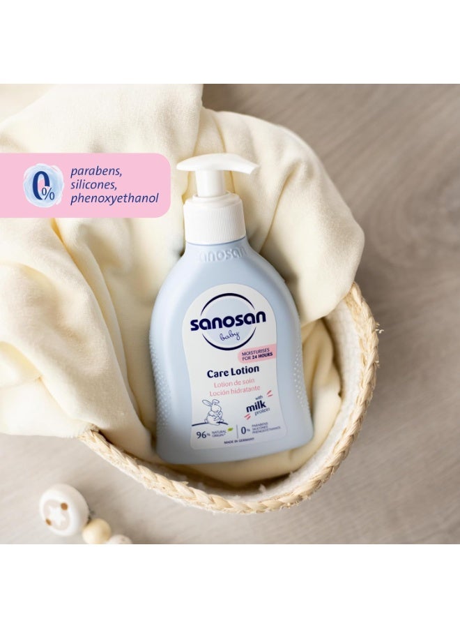 سانوسان لوشن سانوسان للعناية بالأطفال | مناسب لبشرة الطفل الحساسة | مع ترطيب يدوم ٢٤ ساعة | بارابين | بارافينات | سيليكونات وفينوكسي إيثانول | مُختَبَر سريريًا | ٢٠٠ مل - Image 2