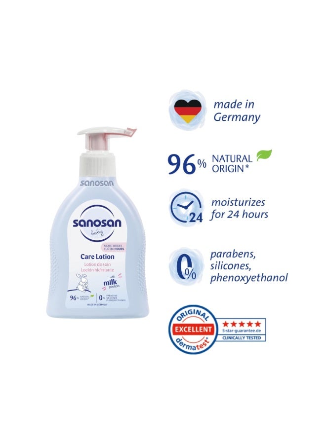 سانوسان لوشن سانوسان للعناية بالأطفال | مناسب لبشرة الطفل الحساسة | مع ترطيب يدوم ٢٤ ساعة | بارابين | بارافينات | سيليكونات وفينوكسي إيثانول | مُختَبَر سريريًا | ٢٠٠ مل - Image 3
