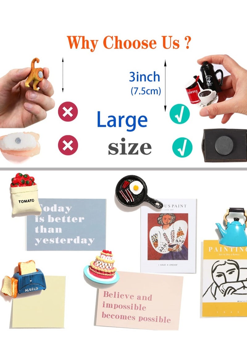Excefore Food Fridge Magnets, Food Magnets for Fridge, Fun Refrigerator Magnets Decorative ,  Magnets Fridge Large Resin Strong Magnets for Kitchen Decor (6 Pcs) - Image 3