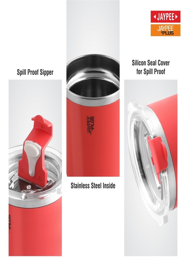 Jaypee Plus Myn Stainless Steel Insulated Coffee Mug Hot & Cold Spillproof Handy Sipper Travel Mug Suitable for Car, Tumbler Bottle, Vacuum Insulation Tea Cup, Matte Finish Non Slip, 300 ml, Red - Image 5