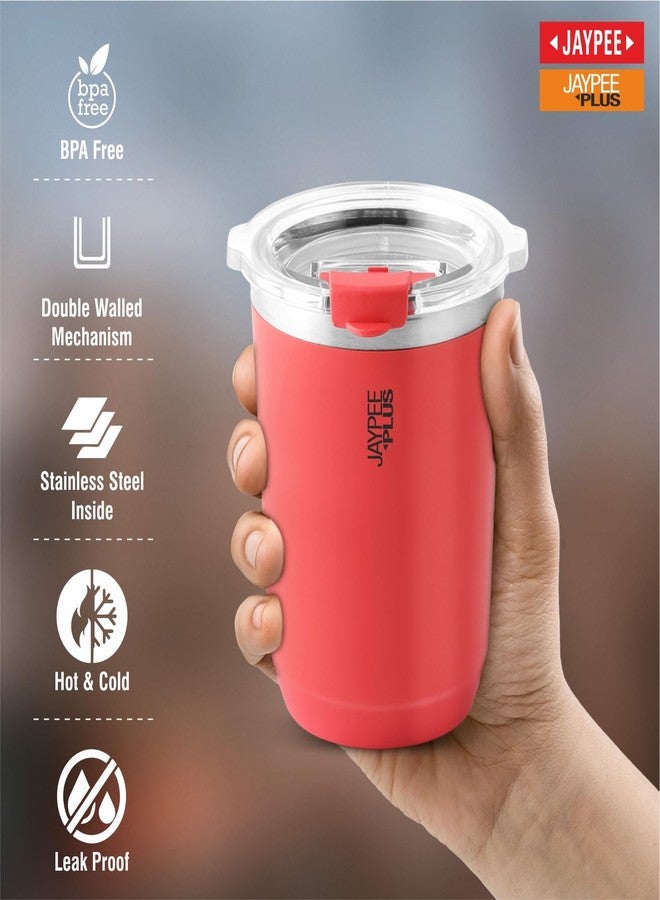 Jaypee Plus Myn Stainless Steel Insulated Coffee Mug Hot & Cold Spillproof Handy Sipper Travel Mug Suitable for Car, Tumbler Bottle, Vacuum Insulation Tea Cup, Matte Finish Non Slip, 300 ml, Red - Image 3