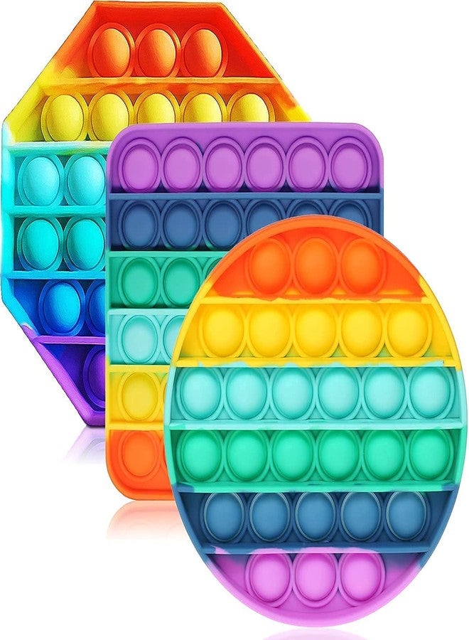 PRIMEFAIR Pop it Fidget Toys, Pop it Fidget Toy pop it Rainbow Pop Bubble, BPA Free Silicone, Push Bubbles Toy for Autism Stress Reliever, Sensory Toy (Square - Octagone - Circle) - Image 1