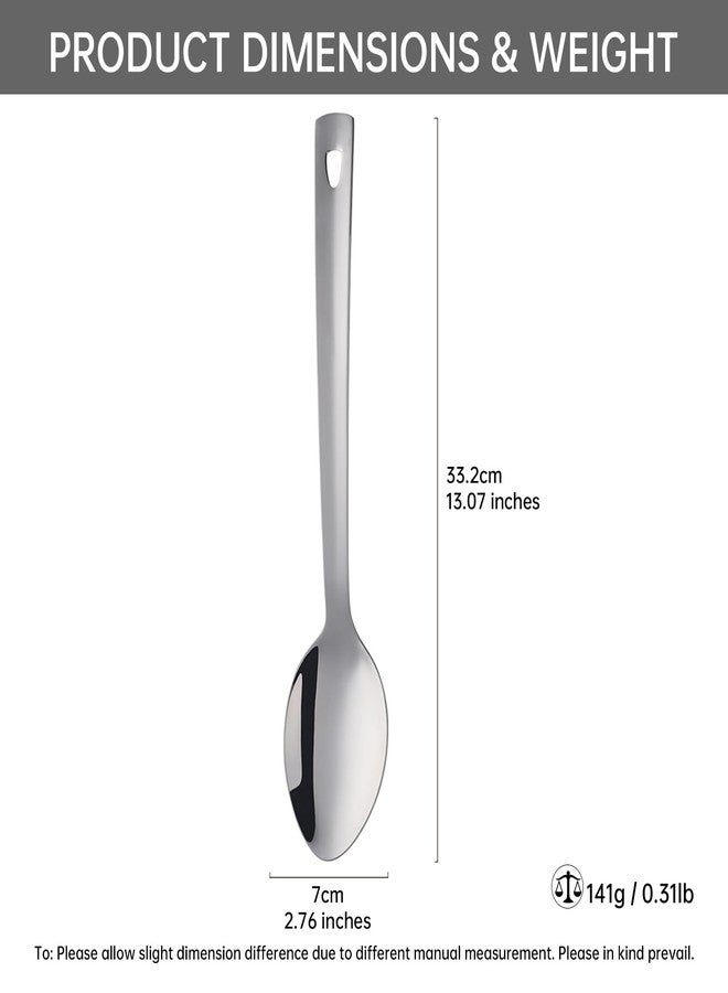 DOCBLACK 13 Inch Serving Spoons Set, Heavy Duty Stainless Steel Buffet Spoons with Long Handle for Kitchen, Restaurant, Party, Dishwasher Safe (Silver, 4PCS 13 inches) - Image 2