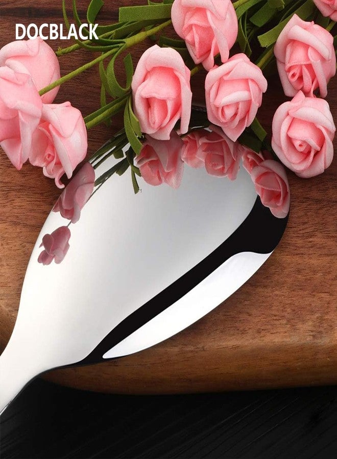 DOCBLACK 13 Inch Serving Spoons Set, Heavy Duty Stainless Steel Buffet Spoons with Long Handle for Kitchen, Restaurant, Party, Dishwasher Safe (Silver, 4PCS 13 inches) - Image 5