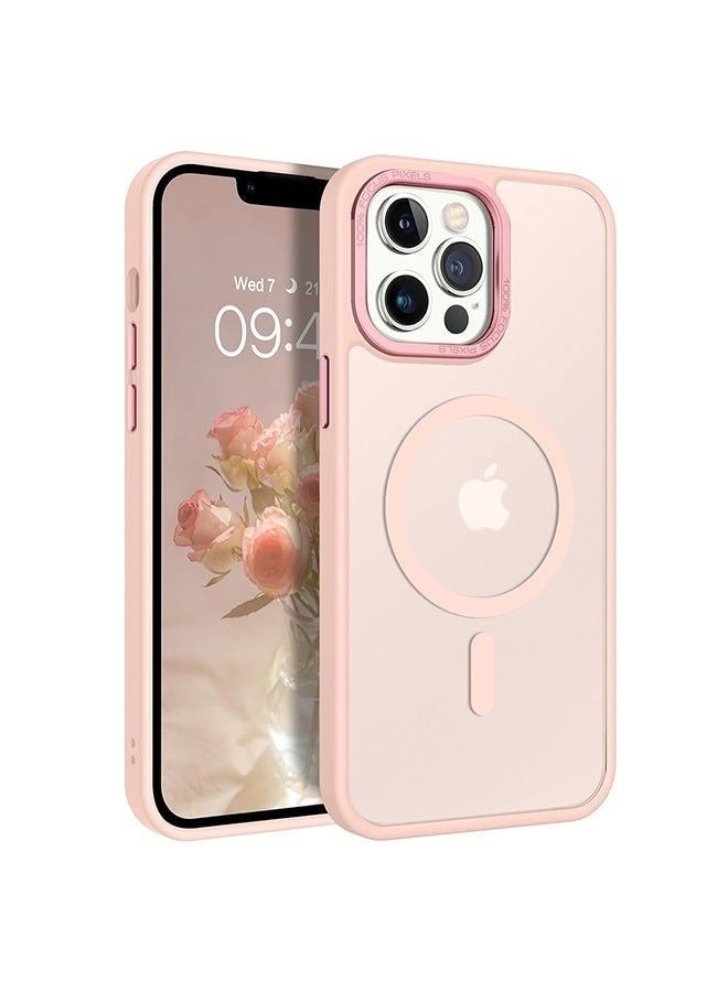 Pink Slim Translucent Matte Magnetic Phone Case for iPhone 16 Pro Max, MagSafe Compatible, 13 FT Military Grade Drop Protection - Image 3