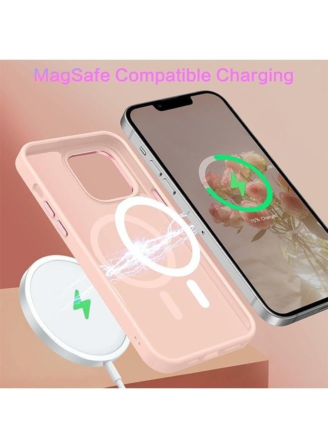 Pink Slim Translucent Matte Magnetic Phone Case for iPhone 16 Pro Max, MagSafe Compatible, 13 FT Military Grade Drop Protection - Image 4