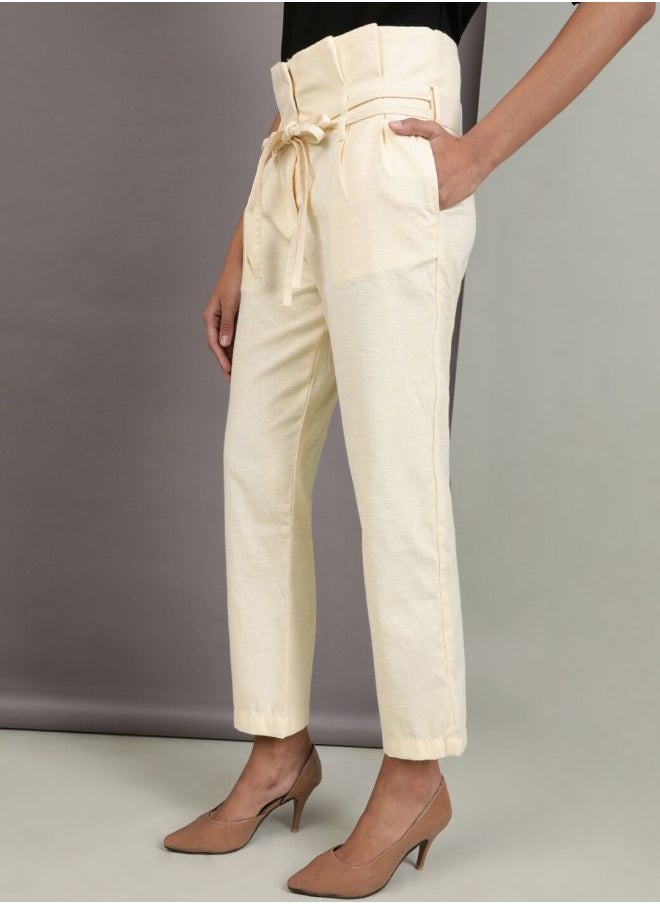 Freehand Women Straight Fit Solid High-Rise Trousers  - Image 4