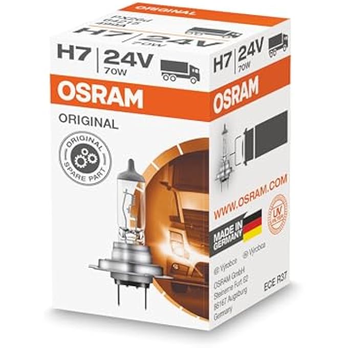 أوسرام لمبة إضاءة H7 الأصلية مع صندوق قابل للطي، 24 فولت، 70 واط - Image 1