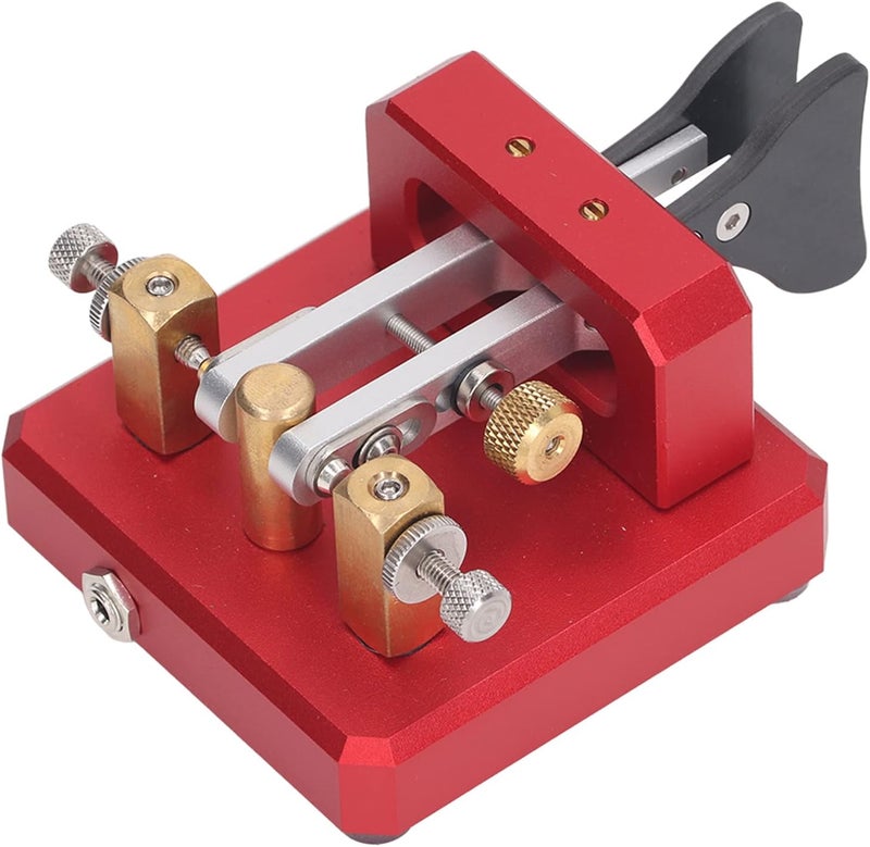 Double Paddle Morse Code Key, Portable Morse Code Double Paddle Auto Electric Key CW Morse Practice Key for Training (Red) - Image 1