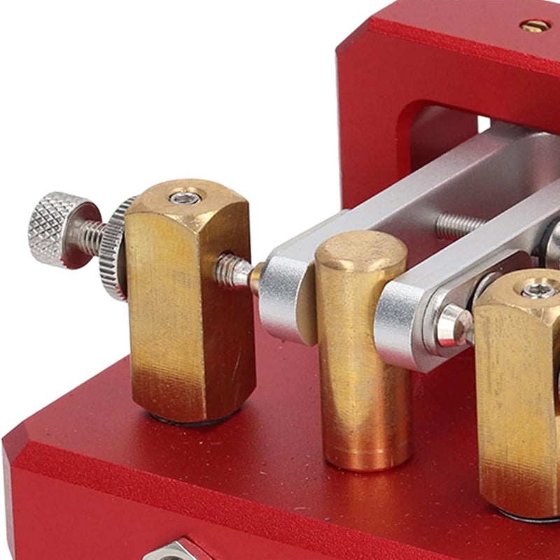 Double Paddle Morse Code Key, Portable Morse Code Double Paddle Auto Electric Key CW Morse Practice Key for Training (Red) - Image 2