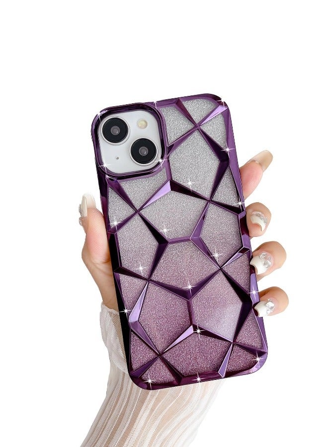 ShebSheb iPhone 14 Case for Plating Bling Gradient Glitter Clear iPhone Cover ,Soft TPU Cute Camera Protection Shockproof Back for Women Girls iPhone Case - Image 1