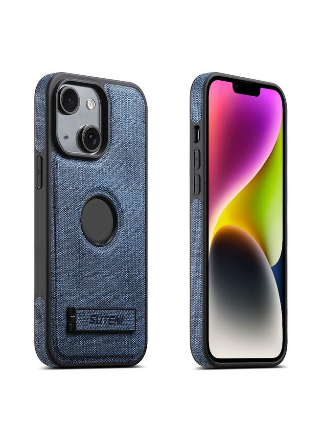 سوتين جراب لهاتف iPhone 14 G2 مع حامل من الجلد الدنيم وغطاء MagSafe للهاتف - Image 1