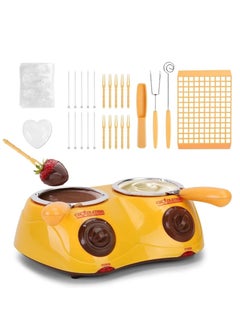 Generic Chocolate Melting Pot Electric Chocolate Fondue Mini Fondue Candy Maker With Double Melting Pot For Milk Chocolate Cheese Butter Candy (Yellow)  - Image 1