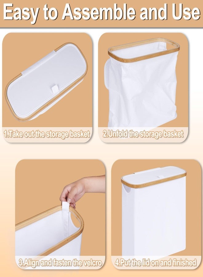 efluky Toilet Paper Basket 28L, Toilet Paper Storage with Lid for Bathroom, Toilet Paper Holder with Storage, Free Standing Toilet Paper Organizer Holds Up to 9-12 Rolls,White - Image 5