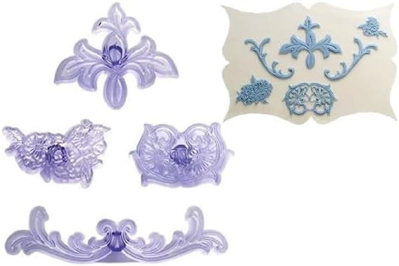 PME Jem Enterprises Scrolls Pansy Cutters Set of 4Transparent