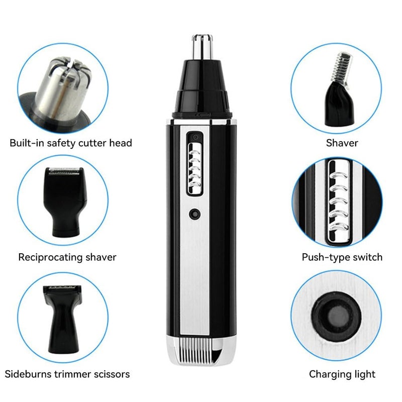 Daling Facial Hair Trimmer, All-in-1 Eyebrow Trimmer Electric Razor for Men, Rechargeable Facial Hair Shaver Detail Trimmer with Rinseable Blade for Face Beard Neck - Image 3