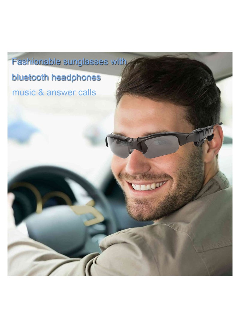 KASTWAVE - Bluetooth Sunglasses Wireless Music Sunglasses Men Women Sports Sunglasses Smart Glasses Handfree Call Headphone Stereo Sound with Mic for Smart Phone Outdoor Travel Driving Cycling (Gray Black) - Image 1