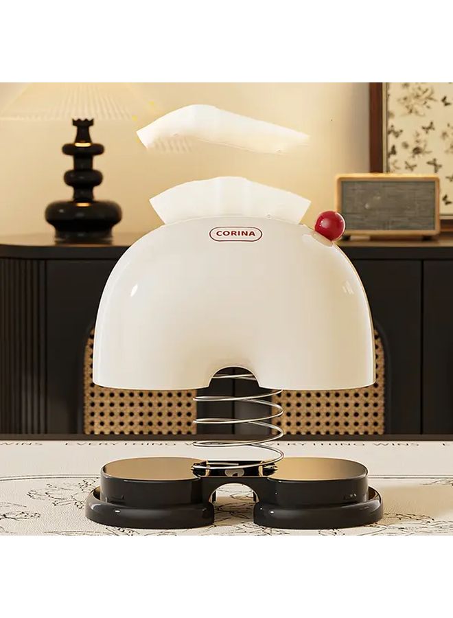 صندوق مناديل تلقائي فنتاج أحمر موفر للمساحة منظم للمنزل - Image 5