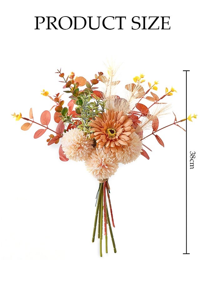 DUNISO Artificial flower bouquet, Indoor Simulation plants, Simulation hydrangea peony, Simulation rose, Simulation of eucalyptus branches and dandelion branches, Warm and beautiful used for Home, Office, Room table, Desk table decoration - Image 2
