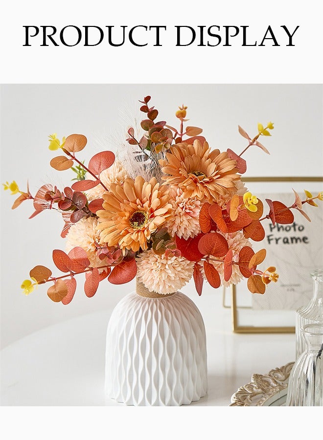 DUNISO Artificial flower bouquet, Indoor Simulation plants, Simulation hydrangea peony, Simulation rose, Simulation of eucalyptus branches and dandelion branches, Warm and beautiful used for Home, Office, Room table, Desk table decoration - Image 5