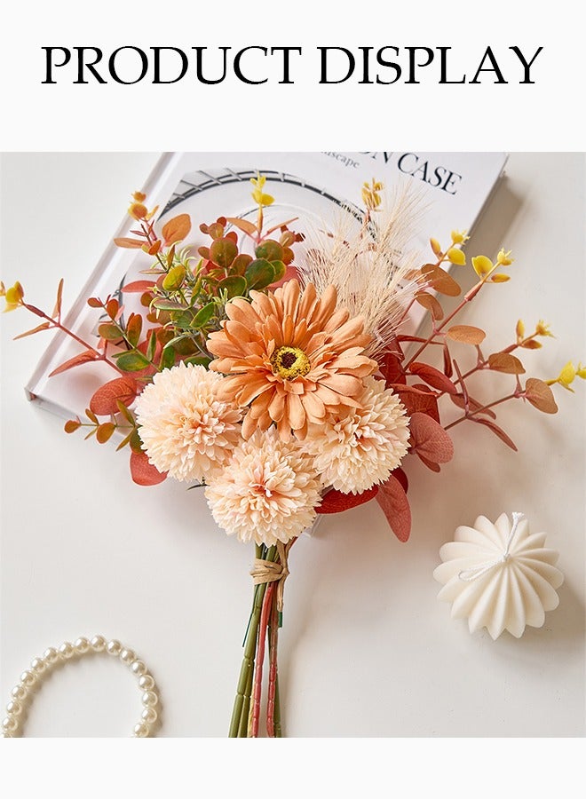 DUNISO Artificial flower bouquet, Indoor Simulation plants, Simulation hydrangea peony, Simulation rose, Simulation of eucalyptus branches and dandelion branches, Warm and beautiful used for Home, Office, Room table, Desk table decoration - Image 4
