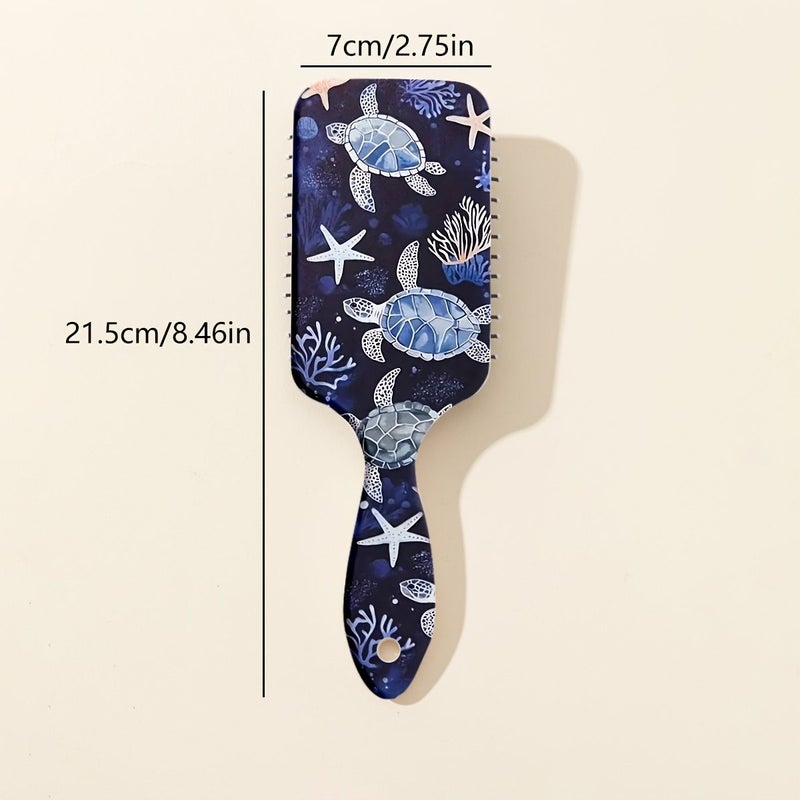 Blue Ocean Travel Turtle Series Printed Air Cushion Comb For Scalp Massage Hair Styling - Image 4