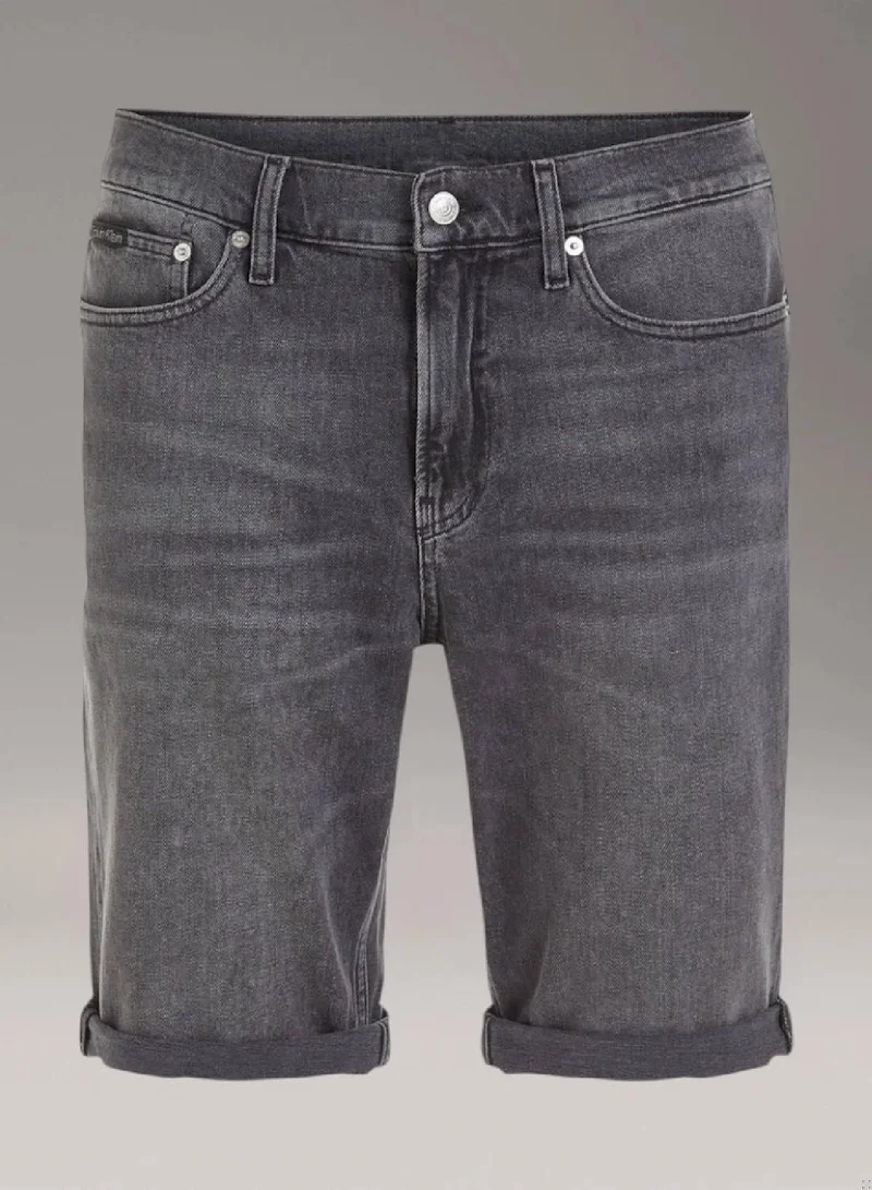 Calvin Klein Jeans Denim Grey Slim Denim Shorts for Men | Best Price UAE