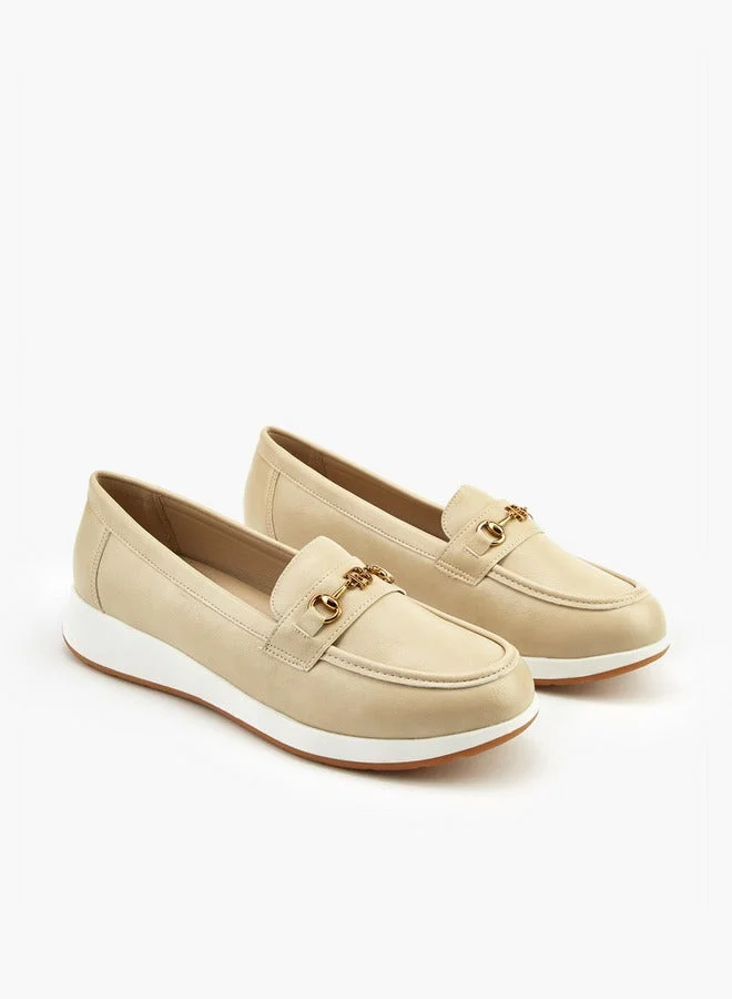 Flora Bella By Shoexpress Metal Accent Slip-On Loafers