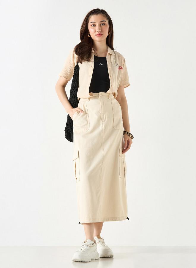 اس بي كاركترز قميص مطرز بأكمام قصيرة - Image 2