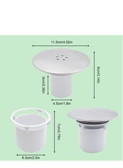 SYOSI Shower Waste Drain Cover Replacement - 115mm Chrome Finish Cap Tube Sediment Cup for 90mm Tray Hole, Shower Plug Hole Cover, Removable Shower Trap Cover Fast Flow, Top Fitting Cap Parts  - Image 3