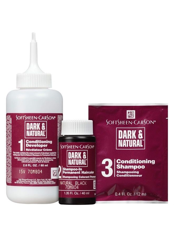 SoftSheen-Carson Dark & Natural Hair Color for Men 5 Minutes, Natural Looking Gray Coverage for Up To 6 Weeks, Shampoo-in Permanent Hair Dye, Jet Black, Ammonia Free, Natural Black, 2 Count - Image 3