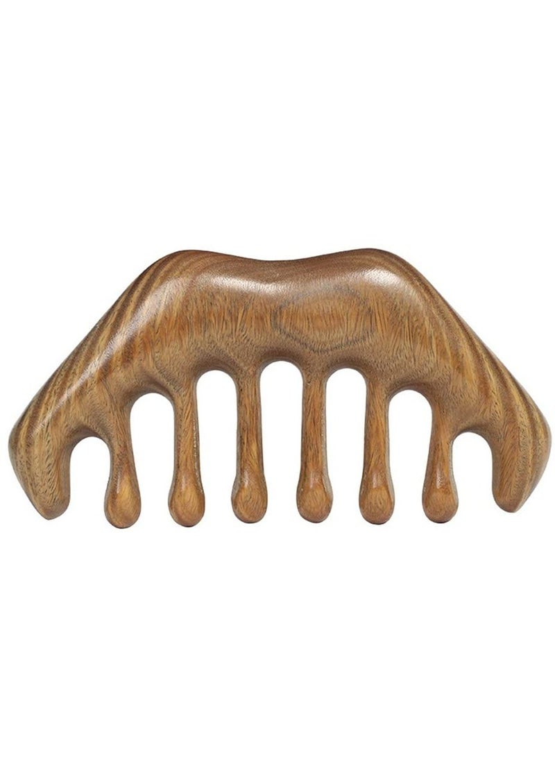 Natural Green Sandalwood Scraping Scalp Massage Comb for Head Caring Relaxation Acupoint Massage - Image 1