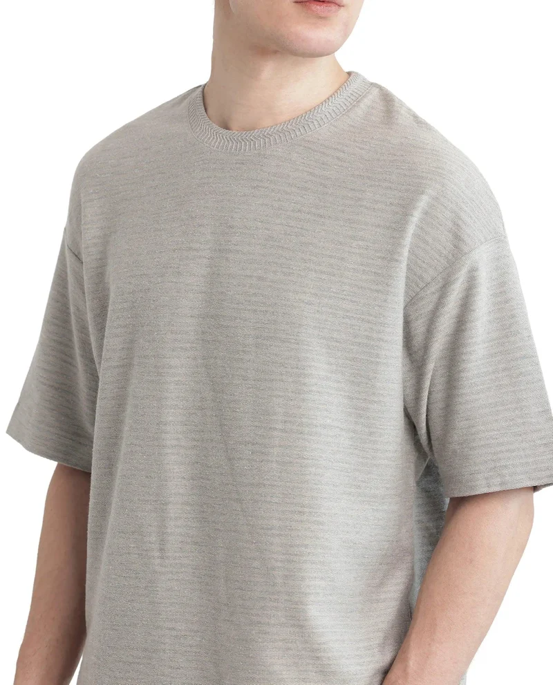 Rare Rabbit Men's Melange Tonal Stripe T-Shirt