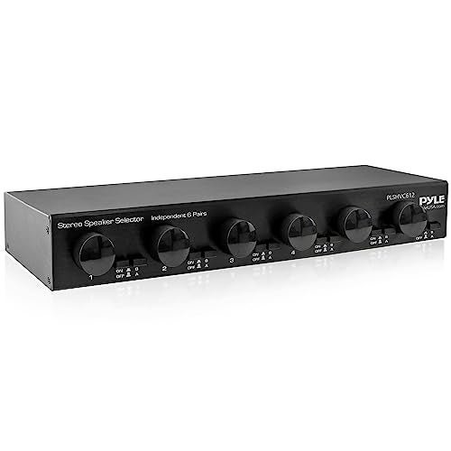 Pyle 6 Channel High Power Stereo Speaker Selector with Volume Control Rugged and Durable Housing Construction Cabinet Heat Sink Plug and Play Easy Install PLSHVC612 - Image 1