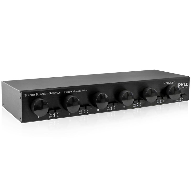 Pyle 6 Channel High Power Stereo Speaker Selector with Volume Control Rugged and Durable Housing Construction Cabinet Heat Sink Plug and Play Easy Install PLSHVC612 - Image 2