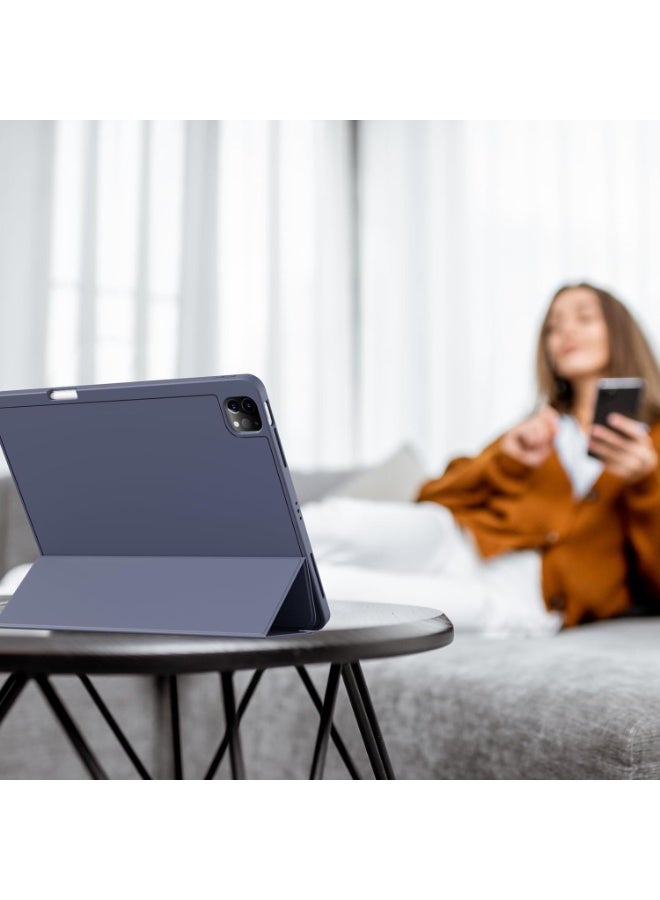 جوميلا جراب لجهاز iPad Air مقاس 13 بوصة (2025/2024، M3/M2) وجهاز iPad Pro مقاس 12.9 بوصة (الجيل السادس/الخامس، 2022/2021) مع حامل قلم، غطاء ذكي نحيف بظهر من مادة TPU ناعمة، يدعم بصمة الإصبع وخاصية التشغيل/الإيقاف التلقائي - Image 2