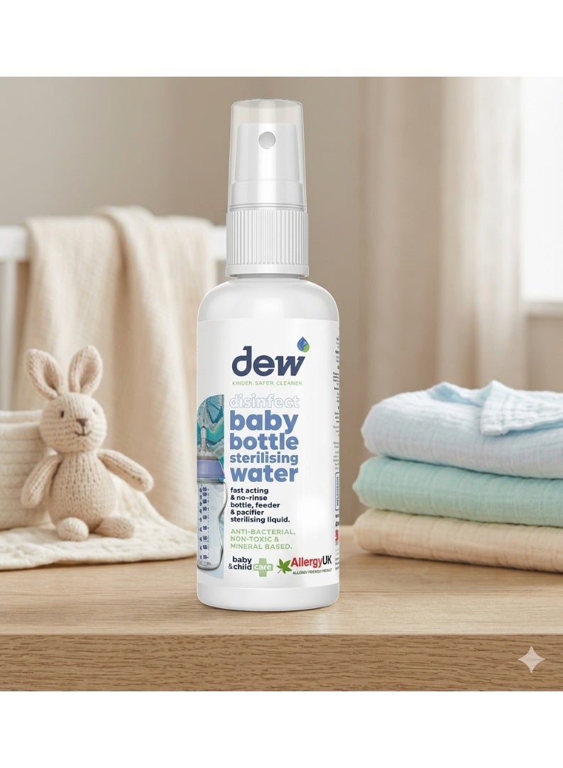 Dew Baby Bottle Sterilising Water Spray (65ml) – Fast Acting, No-Rinse Disinfectant for Teats, Pacifiers & Feeders – 100% Mineral Based, Non-Toxic & Allergy UK Approved - Image 3