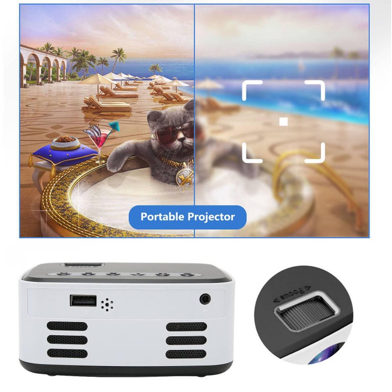 Mini Portable Projector HD 1080P Built In Speakers Multiple Ports For Smartphone Tablet Laptop TV Stick - Image 5