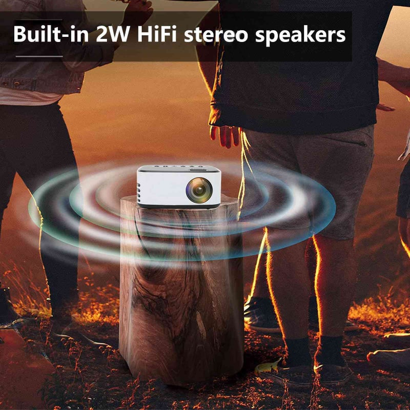 Mini Portable Projector HD 1080P Built In Speakers Multiple Ports For Smartphone Tablet Laptop TV Stick - Image 3