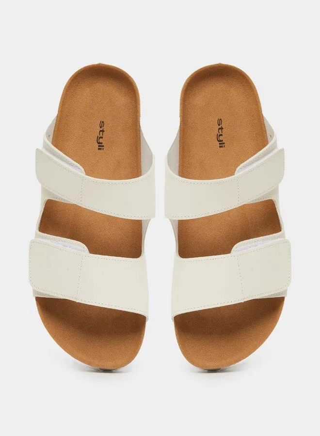 Styli Styli Double Band Slip on Sandals